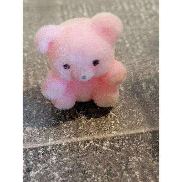 Miniature light pink teddy fuzzy bear toy figure - Picture 1 of 4